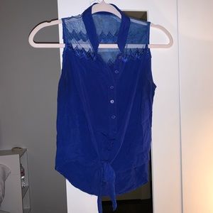Royal blue button up tank
